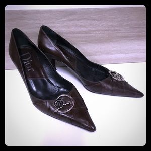 Dior Kitten Heels in dark brown
